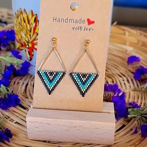Handwoven beaded earrings